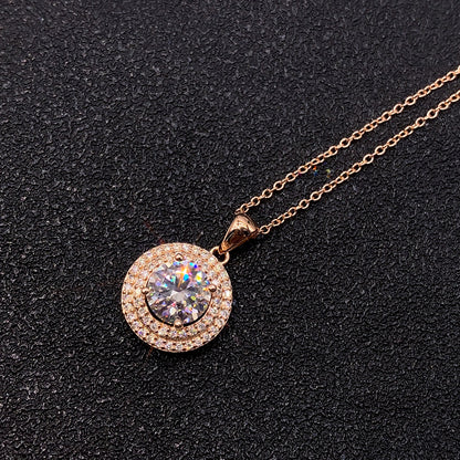 2 Carat D-Color Moissanite Necklace | S925 Sterling Silver Solitaire Pendant | Caratix