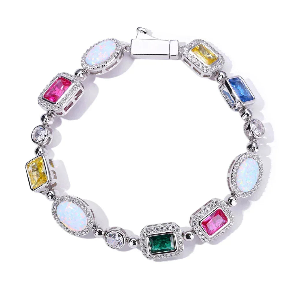 Custom Colored Gemstones Necklace Hip Hop Jewelry for Men & Women | Caratix Jewelry - CaratixJewelry