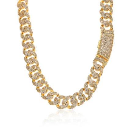 22mm Bubble Moissanite Cuban Link Chain – S925 Sterling Silver Iced-Out Hip Hop Men’s Bold Streetwear Necklace - CaratixJewelry