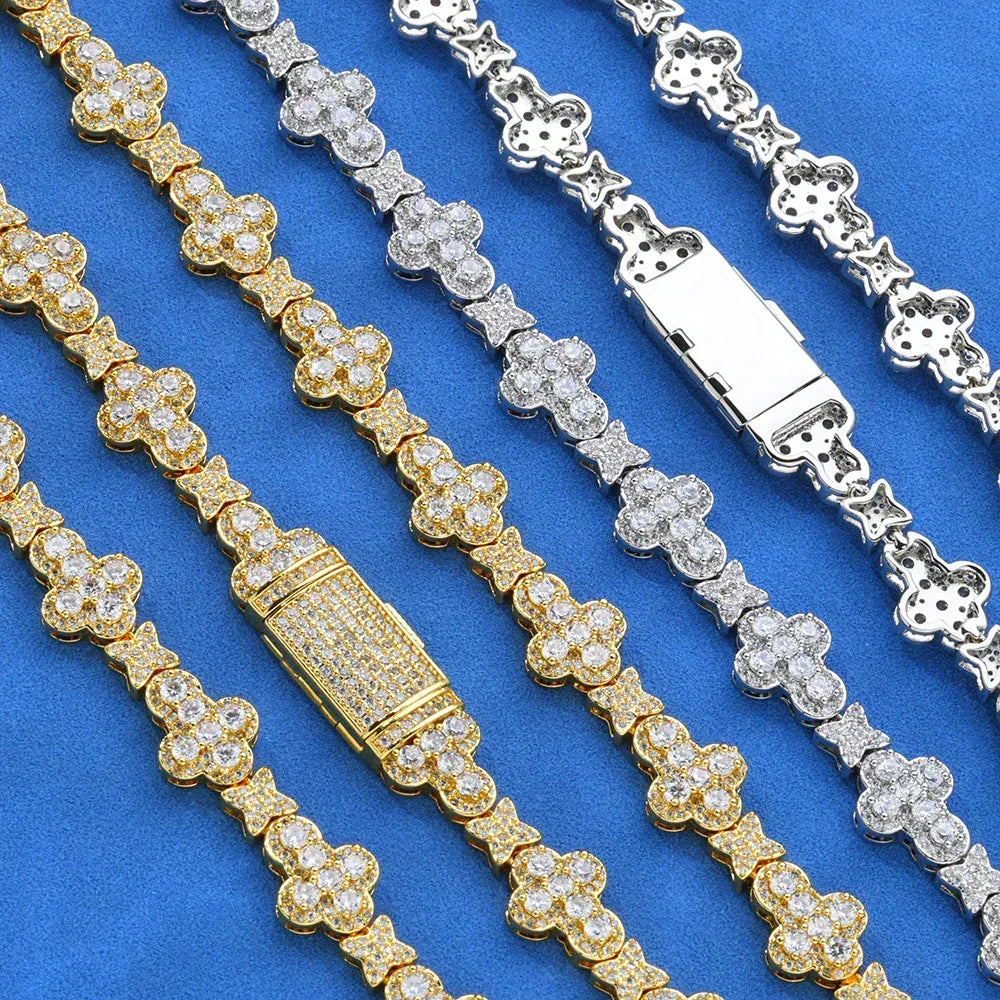 10mm Cross Star Iced Out Zircon Rapper Chain Hip Hop Jewelry | Caratix Jewelry - CaratixJewelry