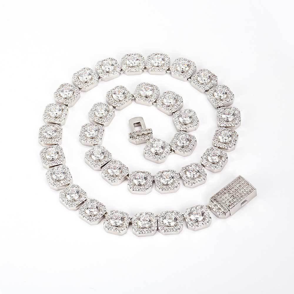 Ice Cube Moissanite Chain – S925 Sterling Silver Iced-Out Hip Hop Men’s Trendy Streetwear Necklace - CaratixJewelry