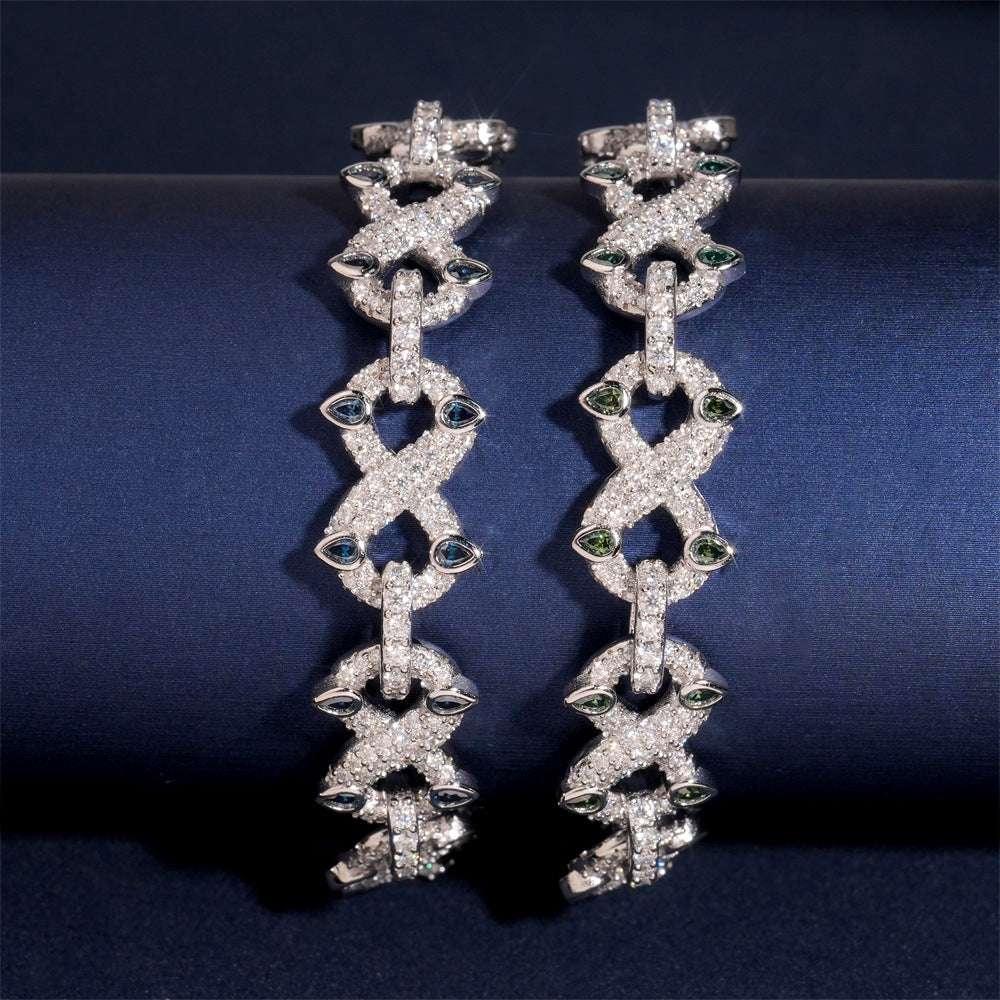 Moissanite Figure-Eight Bracelet | S925 Silver Iced Out Hip Hop Jewelry - CaratixJewelry