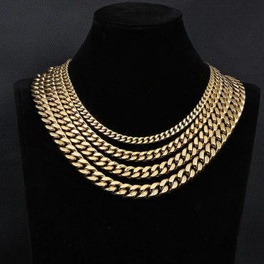 Custom 14K Gold 4-Sided -Cut Cuban Chain | Stainless Steel Rapper Iced Out Chain | Caratix - CaratixJewelry