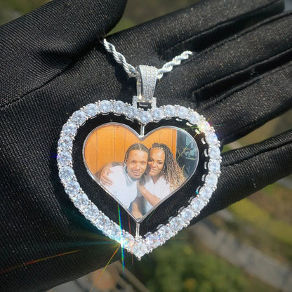 Heart Photo Locket Pendant | Custom Picture Replaceable Necklace - CaratixJewelry