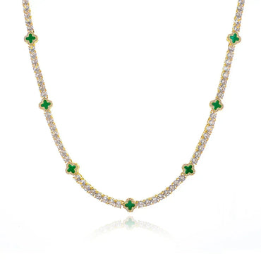 4mm Enamel Tennis Chain Necklace Zircon Rapper Iced Out Chain Style | Caratix Jewelry - CaratixJewelry
