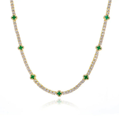 4mm Enamel Tennis Chain Necklace Zircon Rapper Iced Out Chain Style | Caratix Jewelry - CaratixJewelry