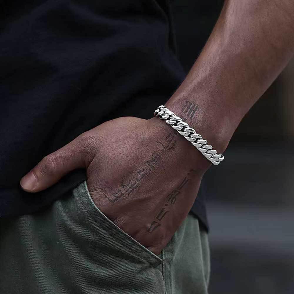 Iced Out Cuban Chain Necklace Stainless Steel Titanium Hip Hop Jewelry for Men | Caratix Jewelry - CaratixJewelry
