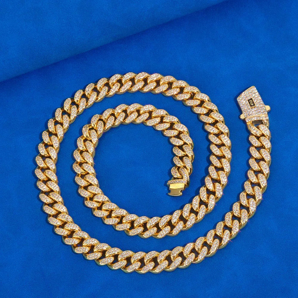Custom 12mm Double-Row Moroccan Cuban Link | High-End Hip Hop Jewelry | Caratix - CaratixJewelry