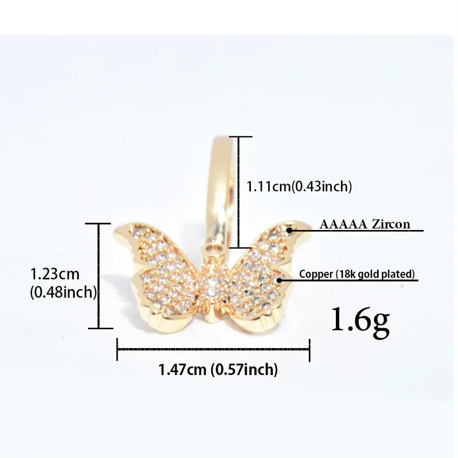 Mini Butterfly Pendant Necklace | CZ Hip Hop Unisex Streetwear Jewelry - CaratixJewelry