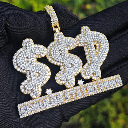 Iced Out Letter Pendant Necklace – Hip Hop CZ Initial Jewelry for Men & Women - CaratixJewelry