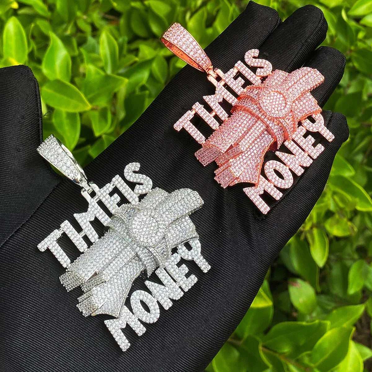 Iced Out "Time is Money" Pendant | Men's Clock Face Necklace - CaratixJewelry