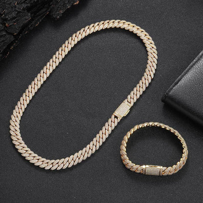 10mm Bubble Cuban Link Moissanite Chain for Men – S925 Sterling Silver Luxury Hip Hop Necklace - CaratixJewelry