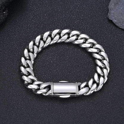 Clasp Stainless Steel Cuban Chain with 18K Gold Plating - CaratixJewelry
