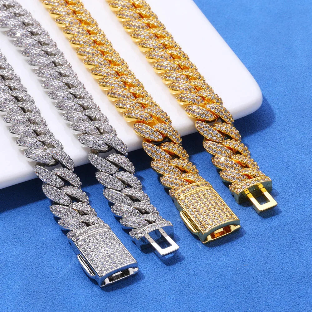 Custom S925 Silver Bubble Cuban Chain | Women's Heavyweight Gold Chain Rapper Style | Caratix - CaratixJewelry