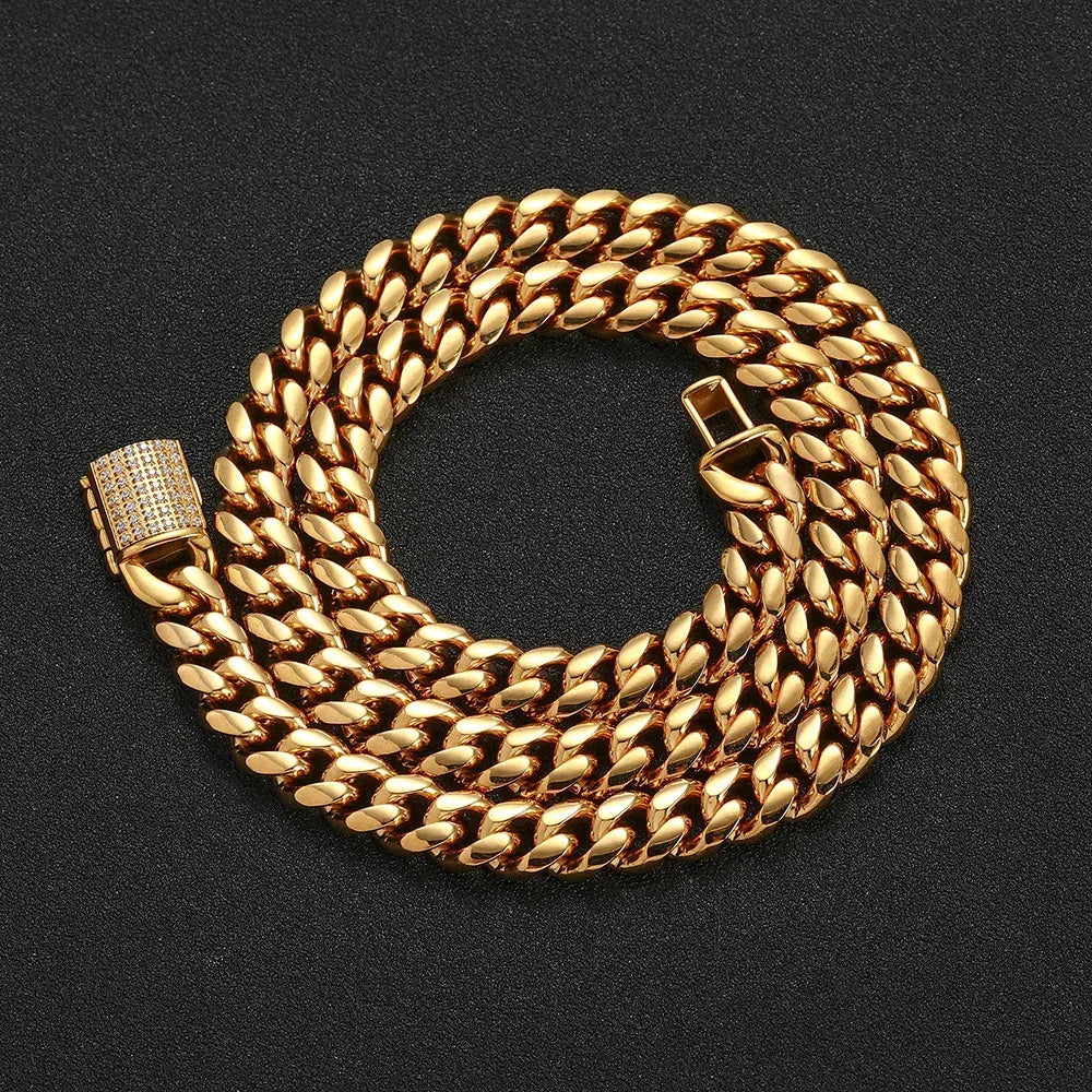 Rounded Tight Cuban Chain Necklace Stainless Steel for Men | Caratix Jewelry - CaratixJewelry