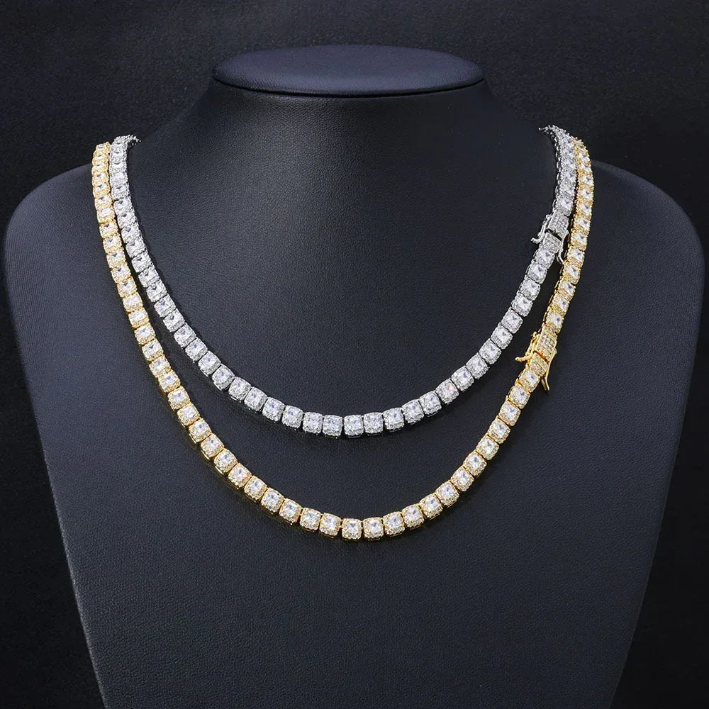 Ice Cube Moissanite Chain – Unique S925 Sterling Silver Iced-Out Hip Hop Men’s Luxury Streetwear Necklace - CaratixJewelry