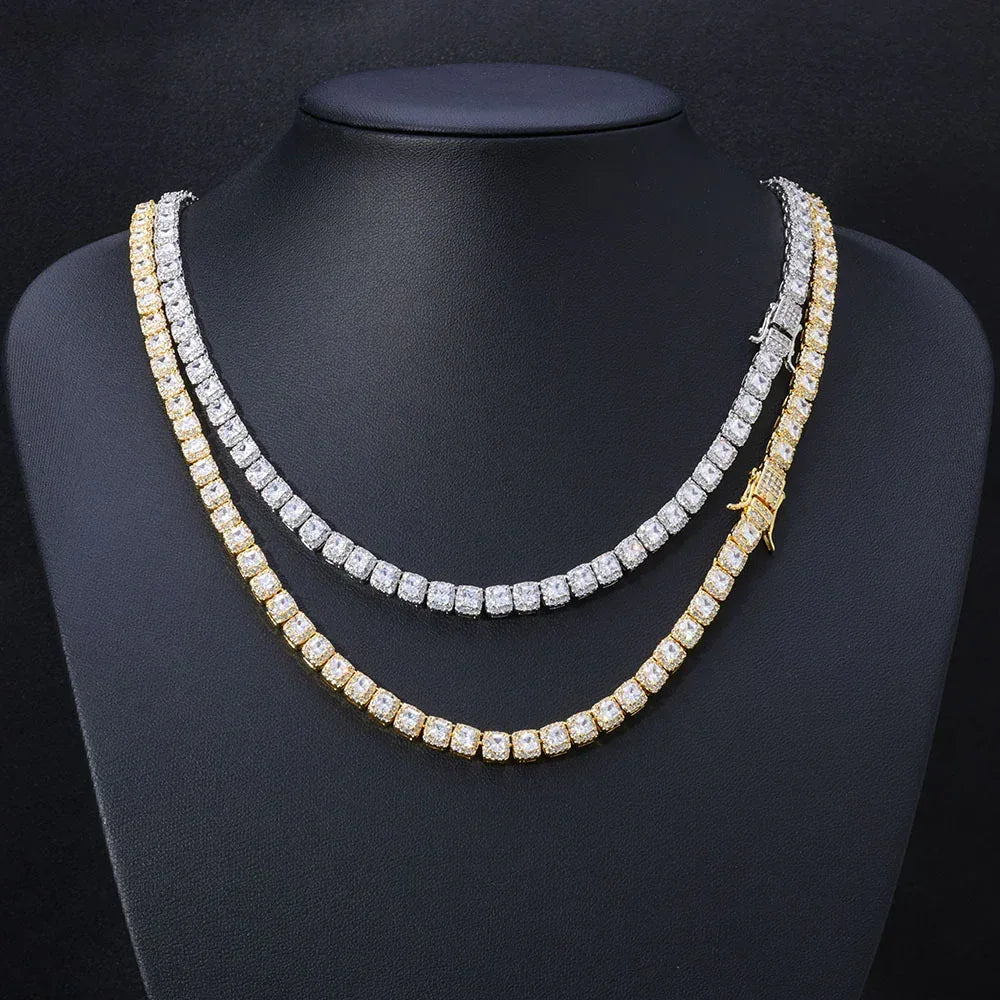 5mm Iced Out Sugar Link Zircon Necklace & Bracelet Hip Hop Jewelry | Caratix - CaratixJewelry