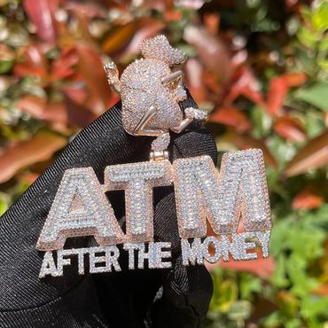 Iced Out "ATM" Money Machine Pendant | Women's Real Copper CZ Necklace - CaratixJewelry