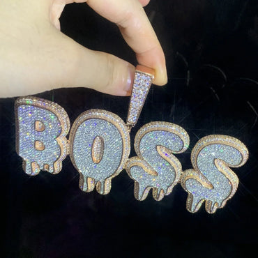 Teardrop Letter Pendant | Gold Plated Iced Out CZ DIY Initial Hip Hop Necklace - CaratixJewelry