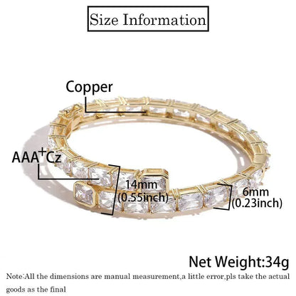 Single Row Rectangular Zircon Stone Bracelet for Men | 18K Gold Plated Hip Hop Jewelry | Caratix Jewelry - CaratixJewelry