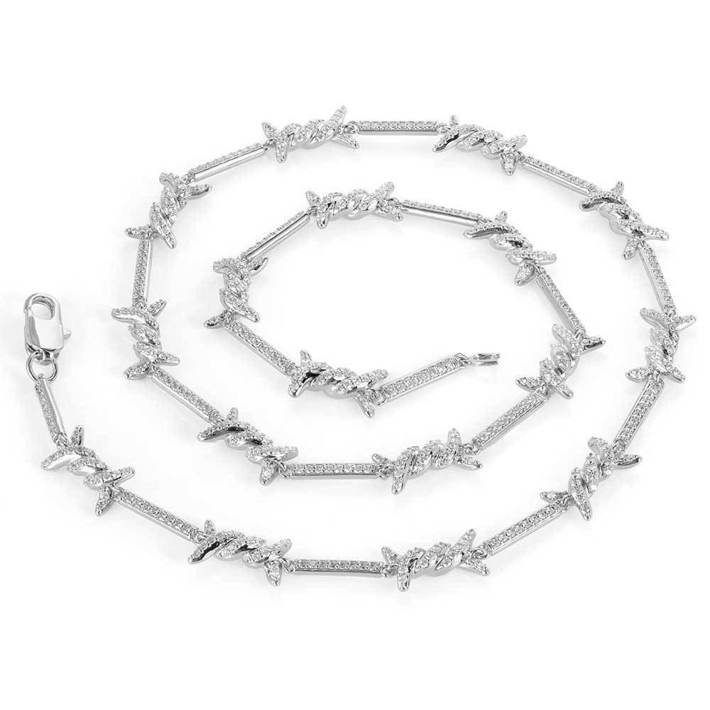 2.5mm Iced Out Thorn Chain Necklace Micro Zircon Gold Chain Rapper Style | Caratix Jewelry - CaratixJewelry