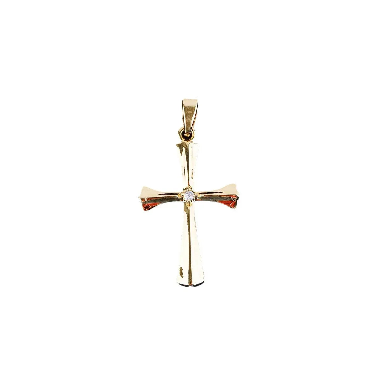 Sleek Iced Out Flat Cross Pendant | Women's Minimalist Hip Hop Necklace | Premium Copper CZ Modern Jewelry | Clean Aesthetic Bling | Caratix - CaratixJewelry