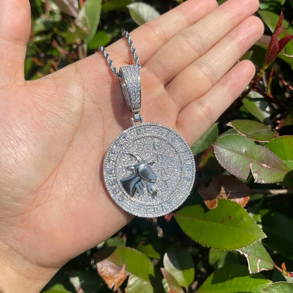 Iced Out "G.O.A.T." Pendant | Men's Real Copper CZ Goat Head Necklace - CaratixJewelry