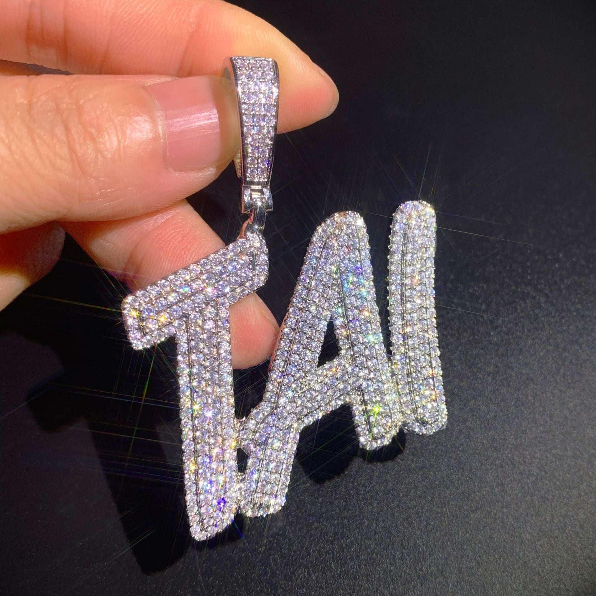 Dollar Sign Letter Chain | Hip Hop DIY Alphabet Pendant Trendy Fashion Necklace - CaratixJewelry
