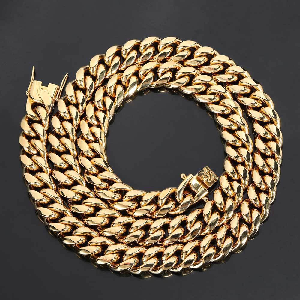 Stainless Steel Cuban Chain Necklace with Dragon Head Clasp for Men | Caratix Jewelry - CaratixJewelry
