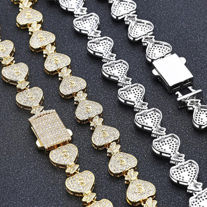 15mm Money Bag Zircon Cuban Chain Necklace - CaratixJewelry