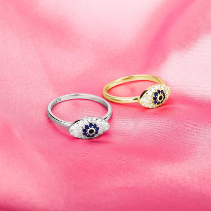 S925 Sterling Silver All-Seeing Eye Ring | Iced Out Hip Hop Band | Caratix