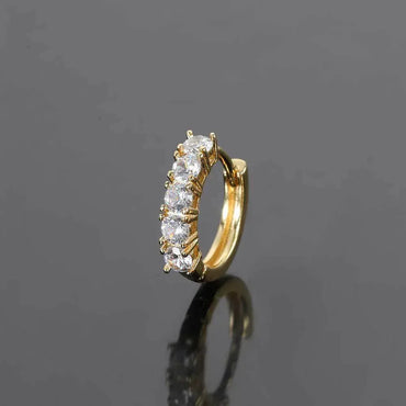 Five-Stone Micro-Pave Zircon Earrings with 18K Gold Plating for Men | Trendy Hip Hop Jewelry | Caratix Jewelry - CaratixJewelry