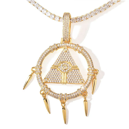 Iced Out Dream Catcher Pendant Necklace – Hip Hop CZ Streetwear Jewelry for Trendsetters - CaratixJewelry