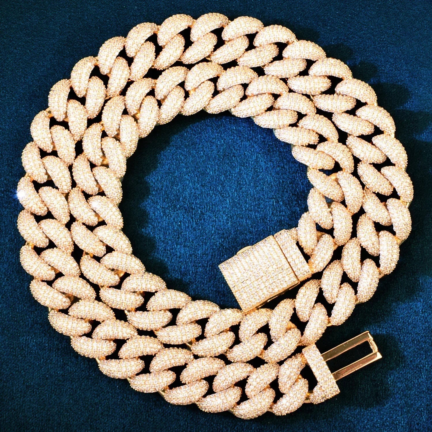 14mm Iced Out Cuban Chain Necklace with Copper and Zircon Stones - CaratixJewelry