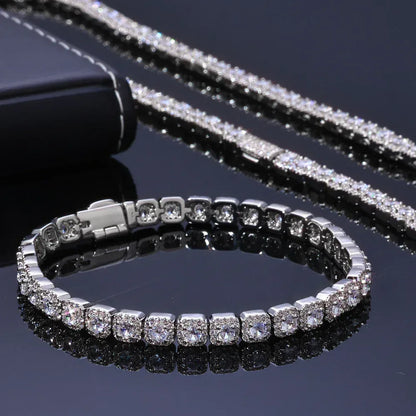 5mm Iced Sugar Link Hip Hop Bracelet Rapper Iced Out Chain Style for Men | Caratix Jewelry - CaratixJewelry