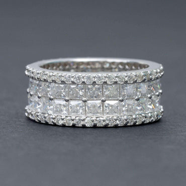 D-Color Princess-Cut Moissanite Ring | S925 Silver Unisex Iced Out Hip Hop Jewelry - CaratixJewelry