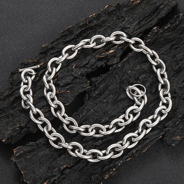 12mm Stainless Steel Cross O Chain Necklace Short Hip Hop Style for Men | Caratix Jewelry - CaratixJewelry