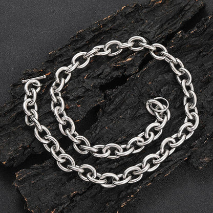 12mm Stainless Steel Cross O Chain Necklace Short Hip Hop Style for Men | Caratix Jewelry - CaratixJewelry