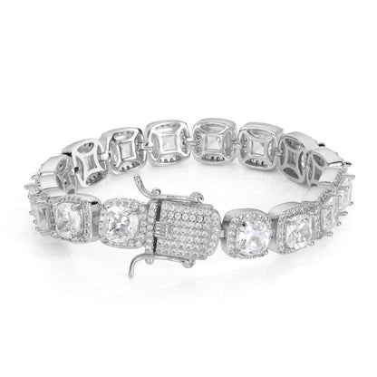 10mm Square Tennis Chain Bracelet with Micro-Paved Square Zircon for Men | Caratix Jewelry - CaratixJewelry