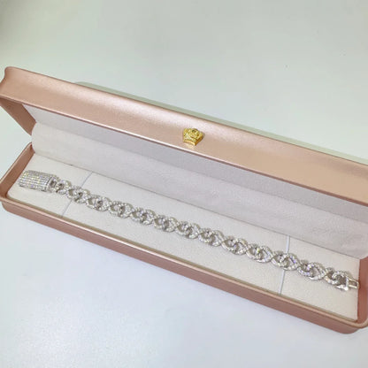 10mm Moissanite Cuban Link Necklace | S925 Silver Single-Row Hip Hop Chain - CaratixJewelry