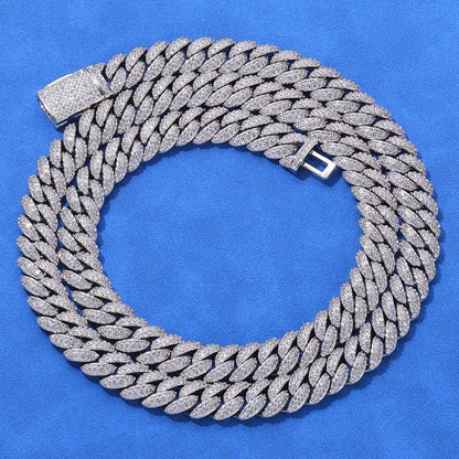 10mm Bubble Cuban Link Moissanite Chain for Men – S925 Sterling Silver Luxury Hip Hop Necklace - CaratixJewelry