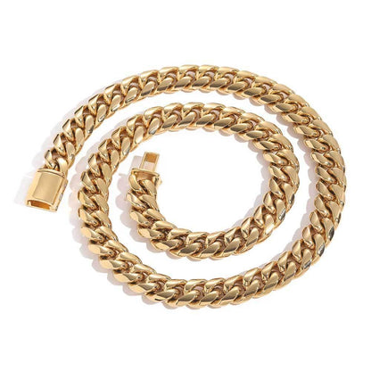 Stainless Steel Titanium Cuban Link Bracelet Polished Round Finish for Men | Caratix Jewelry - CaratixJewelry