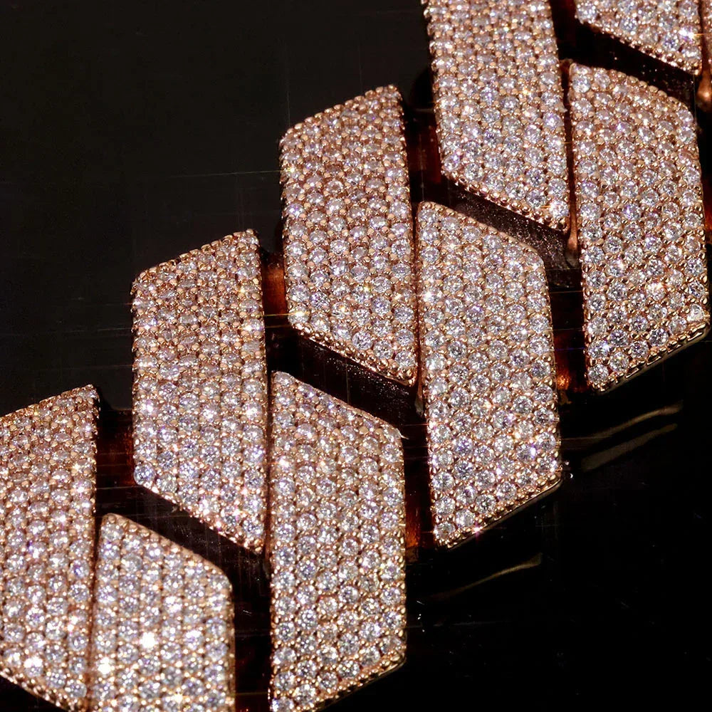 Iced Out Cuban Chain Necklace Six Row Cut Zircon - CaratixJewelry