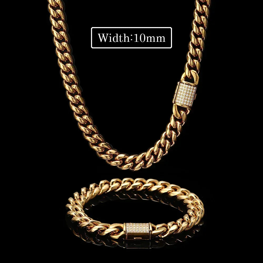 Rounded Tight Cuban Chain Necklace Stainless Steel for Men | Caratix Jewelry - CaratixJewelry