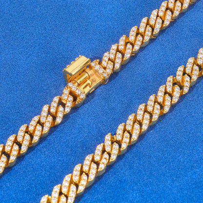 Custom 5mm S925 Sterling Silver Cuban Chain | Slim Iced Out Rapper Chain | Caratix - CaratixJewelry