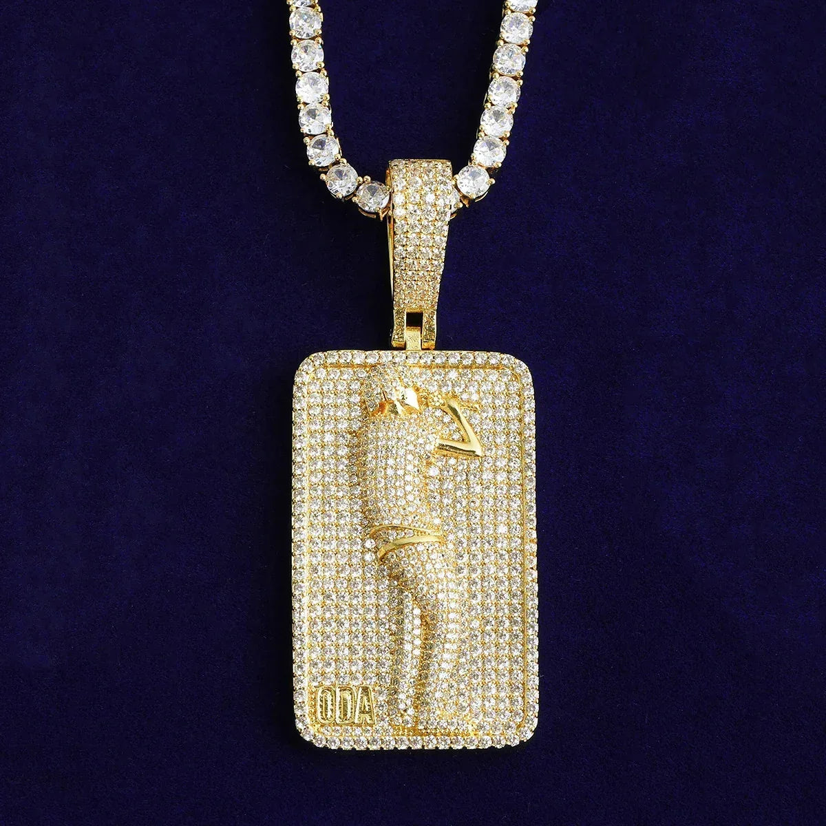 Iced Out Rapper with Microphone Pendant | Men's Real Copper CZ Performer Necklace - CaratixJewelry