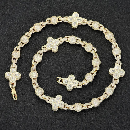 Iced Out Bubble Bead Chain Zircon Hip Hop Necklace for Men | Caratix Jewelry - CaratixJewelry