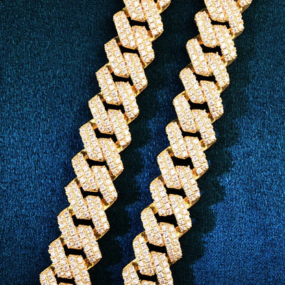 14mm Cuban Chain Necklace with Copper & Zircon - CaratixJewelry
