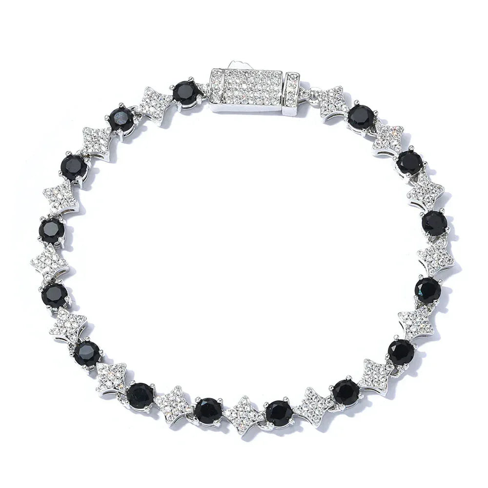 Custom 6mm 18K Gold Moissanite Star Bracelet | Women's Luxury Hip Hop Bling | Caratix - CaratixJewelry