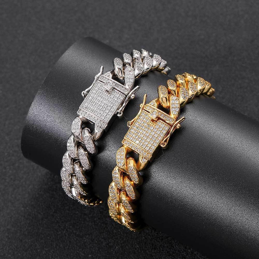 12mm Iced Out Cuban Chain High Quality Zircon Rapper Necklace - CaratixJewelry